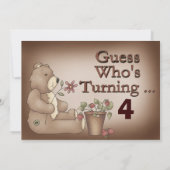 テデカスタムィベア誕生日パーティーの招待 招待状 (裏面)