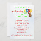 テデ王室のィベア3歳誕生日パーティー 招待状 (裏面)