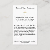 テトス賛美ブ・ブランスマ・カルメライト祭司聖カード 名刺 (裏面)