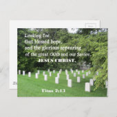 テトス2:13その希望を探し賛美ている ポストカード (正面/裏面)