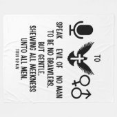 テトス3:2 KJVバイブル・バース引用文 フリースブランケット (正面(横))