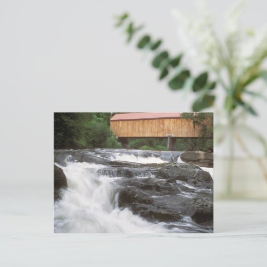 テトフォードVTの秋でカバーされた橋 ポストカード (スタンド正面)