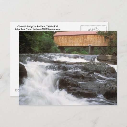 テトフォードVTの秋でカバーされた橋 ポストカード (正面/裏面)