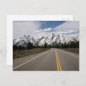 テトンマウンテン山脈への道 ポストカード (正面/裏面)