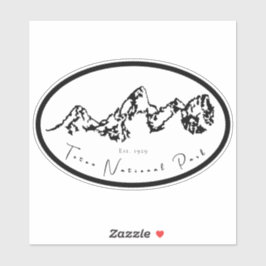 テトン国立公園ビニールミニマルステッカー シール