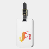 テトン山のエルク ラゲッジタグ (正面縦)