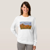 テトン山脈とアメリカハコヤナギの木々 Tシャツ (正面フル)
