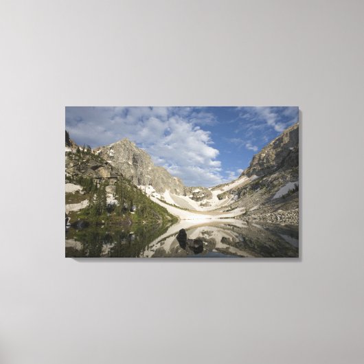 テトン山脈のアルパインのタールと氷河角 キャンバスプリント (正面)
