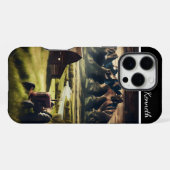 テトン山脈のトラクター iPhoneケース (裏面横)