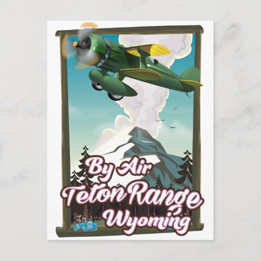 テトン山脈 ワイオミング州 航空旅行ポスター ポストカード (正面)