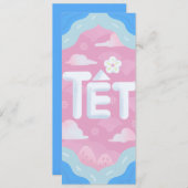 テト休暇が近づいてます - ファンキーキュートスタイル 招待状 (正面/裏面)