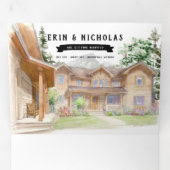 テト素朴ン山脈 | 図解入りの、写真付きの結婚 三つ折り招待状 (内部最初)