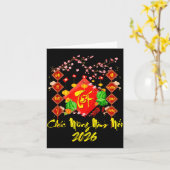 テト2026年馬の年ベトナムの旧正月 カード (黄色い花)