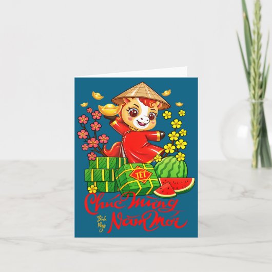 テト2026年馬の年ベトナムの旧正月 カード (正面)