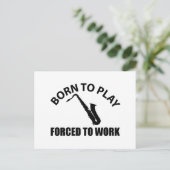 テナーサクソフォン音楽デザイン ポストカード (スタンド正面)