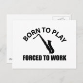 テナーサクソフォン音楽デザイン ポストカード (正面/裏面)