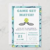 テニキッズ11thバースデーパーティースポーツテーマラケット 招待状 (正面)