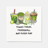 テニスおもしろいことわざテーマの選手パーティー スタンダードカクテルナプキン (正面)