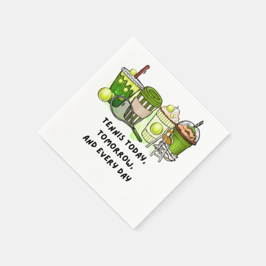 テニスおもしろいことわざテーマの選手パーティー スタンダードカクテルナプキン (角)