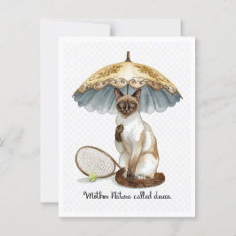 テニスおもしろいことわざ用猫好き ポストカード