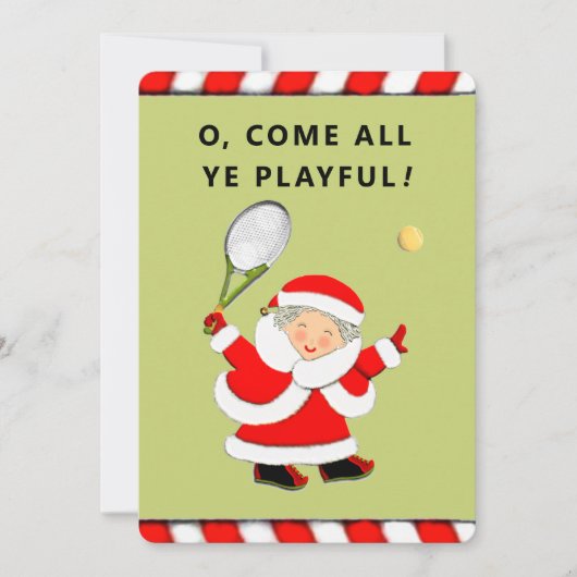 テニスおもしろいのクリスマス シーズンカード (正面)