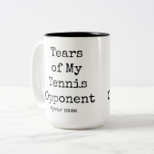 テニスおもしろいの相手の涙 |テニス愛好家 ツートーンマグカップ (正面左)