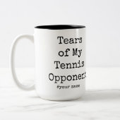 テニスおもしろいの相手の涙 |テニス愛好家 ツートーンマグカップ (左)