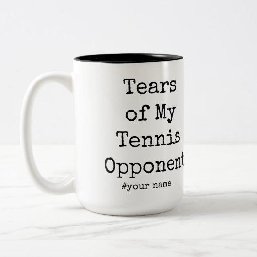 テニスおもしろいの相手の涙 |テニス愛好家 ツートーンマグカップ (左)