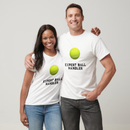 テニスおもしろいエキスパートのボールハンドラー Tシャツ