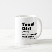 テニスおもしろいガール辞書の定義 コーヒーマグカップ (正面右)