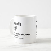 テニスおもしろいガール辞書の定義 コーヒーマグカップ (正面左)