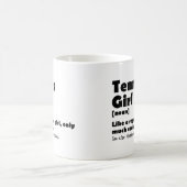テニスおもしろいガール辞書の定義 コーヒーマグカップ (中央)