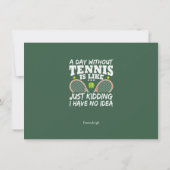 テニスおもしろいサンキュー引用文 ノートカード (裏面)