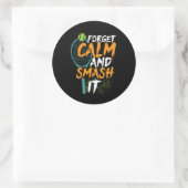 テニスおもしろいスポーツ引用文忘れCalm Smash It ラウンドシール (バッグ)