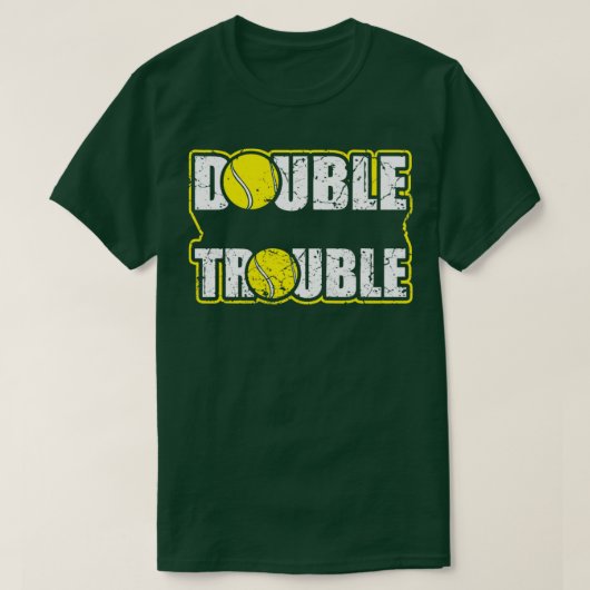 テニスおもしろいダブルス Tシャツ (デザイン正面)