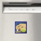 テニスおもしろいボール付きゴールデンレトリバー犬 マグネット (インサイチュ (食洗機))