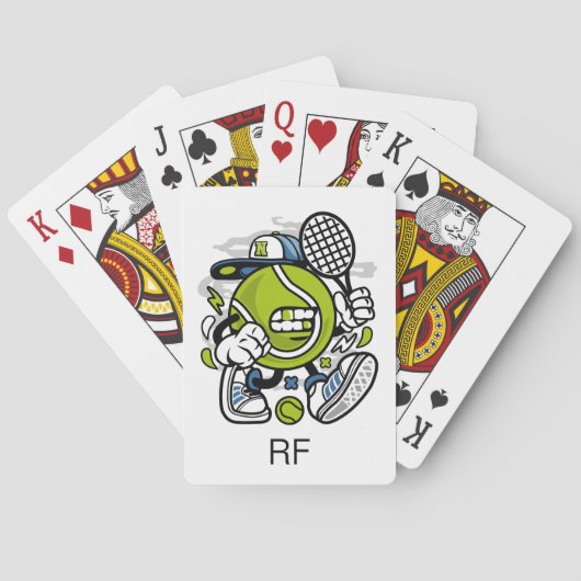 テニスおもしろいボール漫画モノグラム |スポーツ トランプ (裏面)