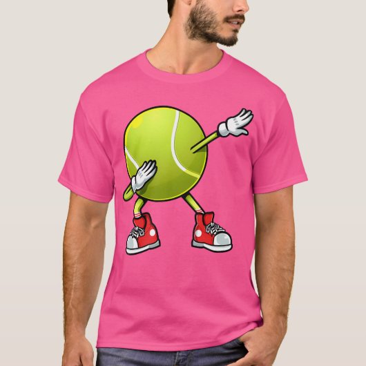 テニスおもしろいボール選手ラケットスポーツファンDab Tシャツ (正面)