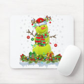 テニスおもしろいボール雪だるまクリスマスライツテニスクリス マウスパッド (マウス)