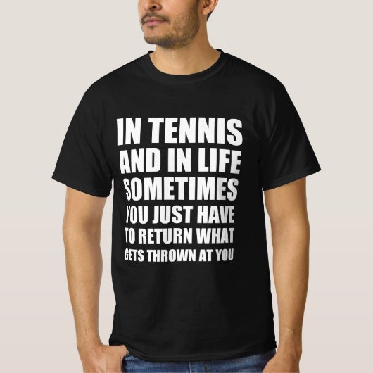 テニスおもしろい引用文 Tシャツ (正面)