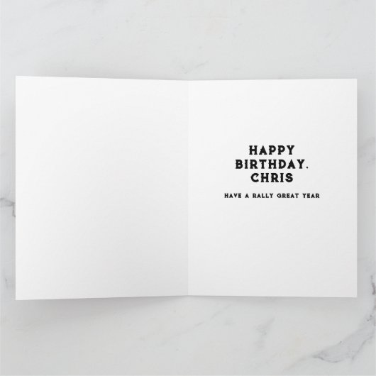 テニスおもしろい誕生日カード カード (内部)