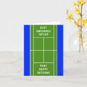 テニスおもしろい誕生日 カード (黄色い花)