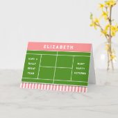 テニスおもしろい誕生日 カード (黄色い花)