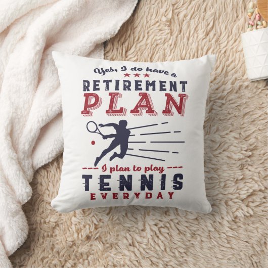 テニスおもしろい退職した選手引用文退職計画 クッション (ブランケット)