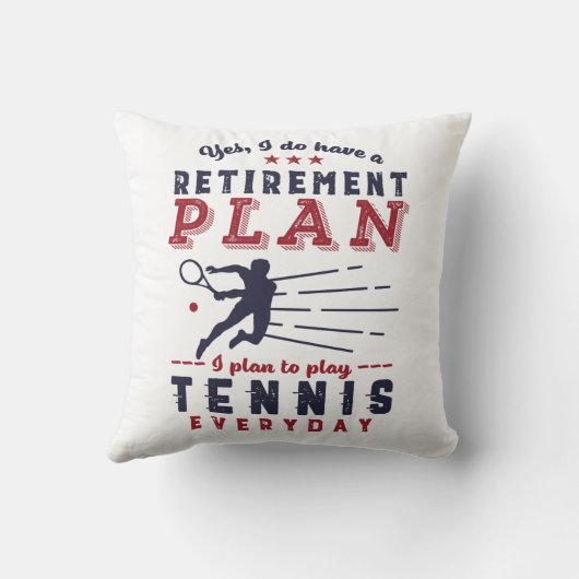 テニスおもしろい退職した選手引用文退職計画 クッション (裏面)