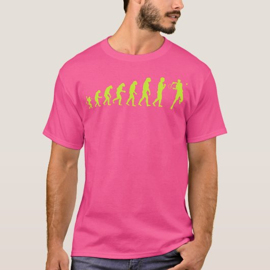 テニスおもしろい選手のためのテニスの進化 Tシャツ (正面)