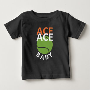 テニスおもしろい選手のパン ベビーTシャツ