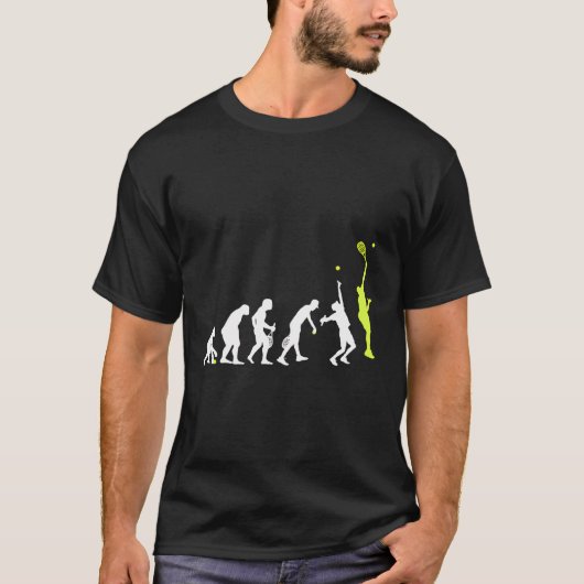 テニスおもしろい選手の進化 Tシャツ (正面)