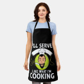 テニスおもしろい選手へのテニスの贈り物 エプロン (着用した状態)