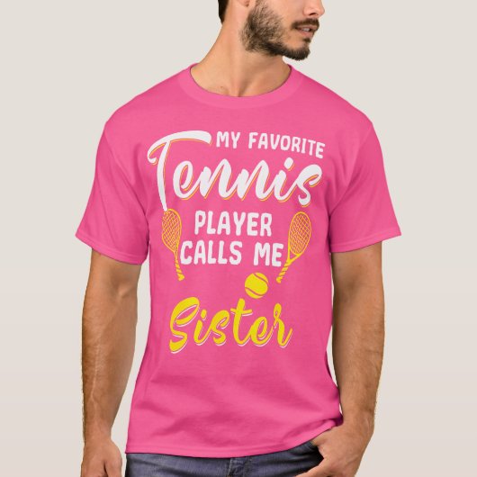 テニスおもしろい選手ホビーラケット姉妹シスタシシス Tシャツ (正面)